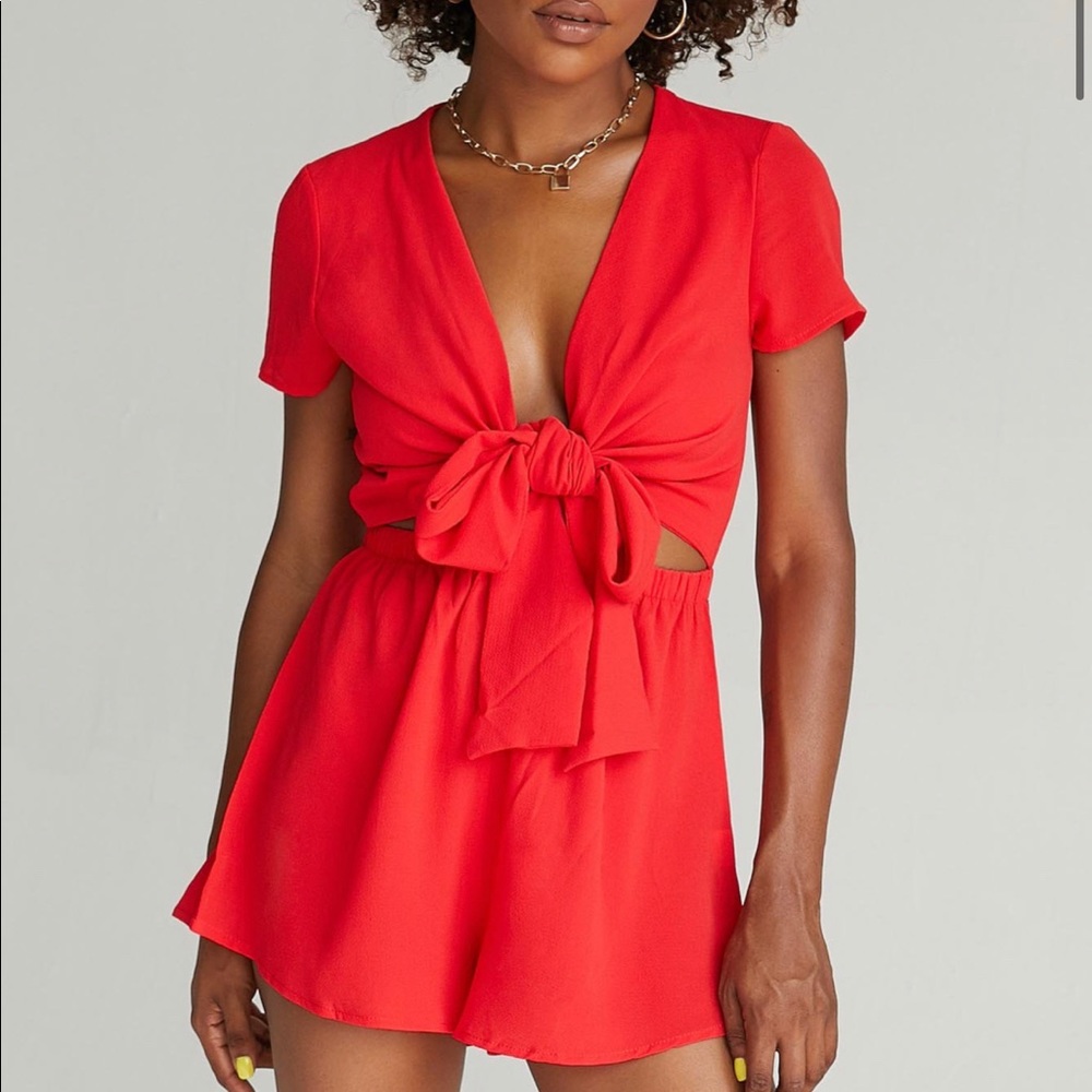 Red princess Polly romper